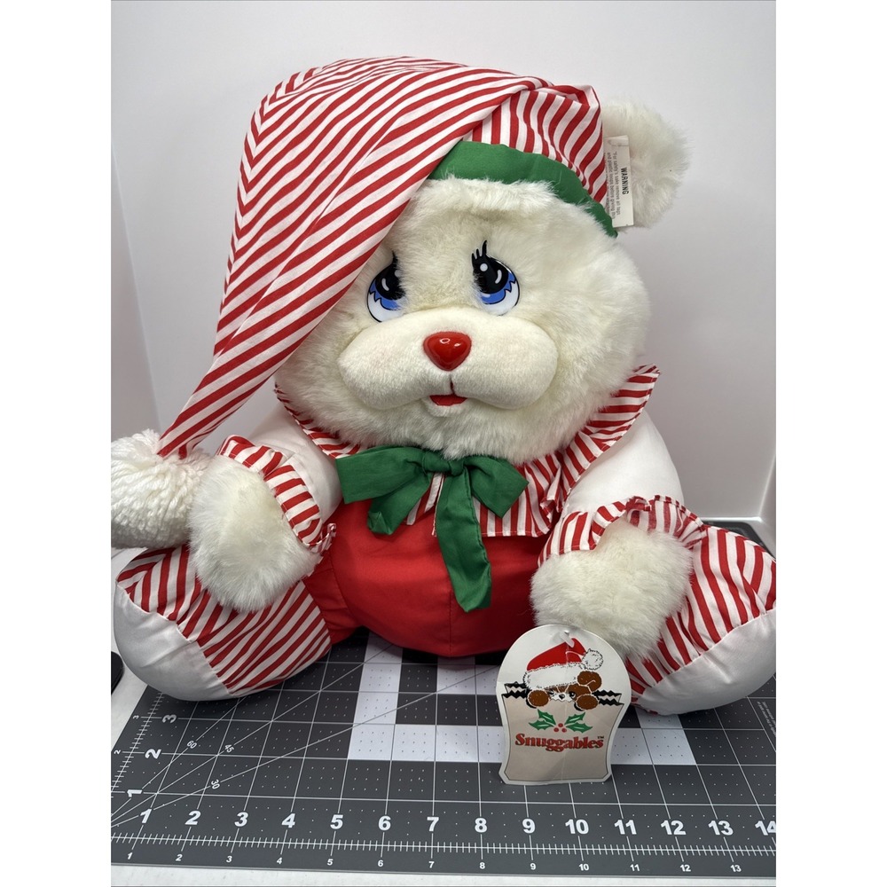 Vtg 1992 White Teddy Bear Happiness Aid By Well Made Toys Christmas Snuggables